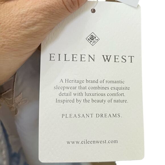 Eileen West Cotton Maxi Nightgown XL Blue Coquette Cottagecore Ruffle Prairie - Picture 7 of 9